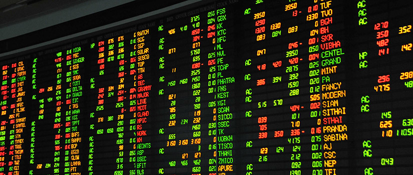 Ticker Board of a Trading floor at one of the major Exchanges.